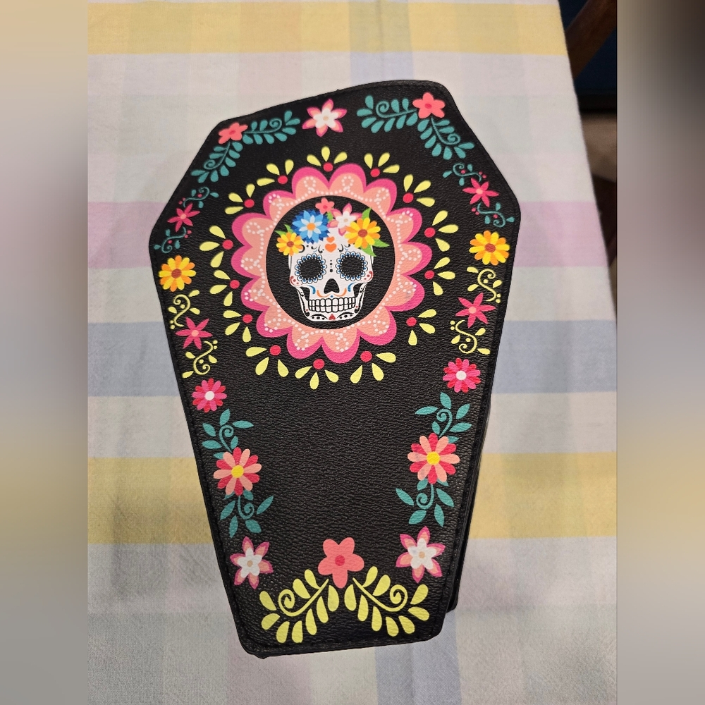 Sugar Skull Coffin Bag- No Straps